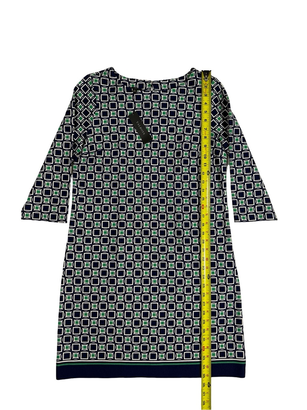 Talbots Petites Shift Dress Womens 10P Geometric Print Career Office Stretch NWT - Picture 4 of 8